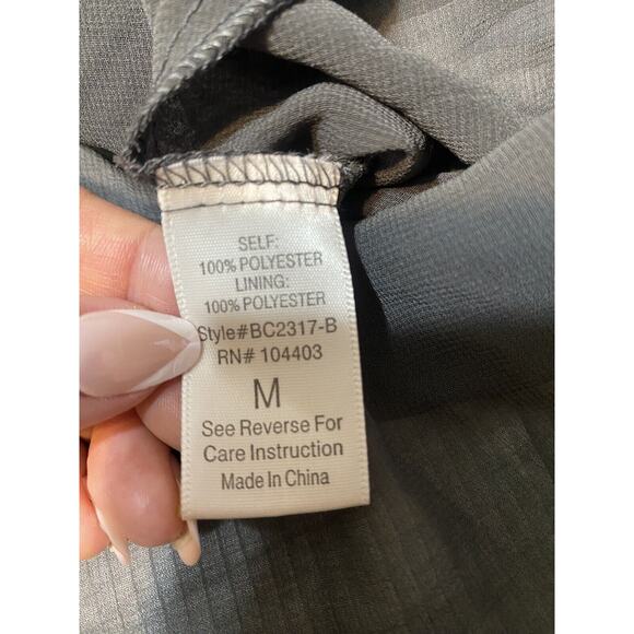 Pleated Goth Black White Skirt Medium Elastic Waist Steampunk Chic Edgy - Picture 7 of 7